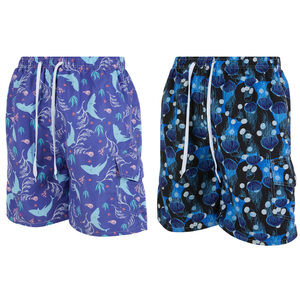 Men Swimming Trunks, Cargo Board Shorts Swim Suit Lining, 2-Pairs, NEW